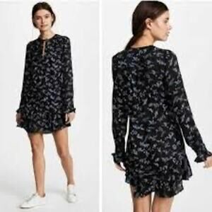 Veronica Beard Preston Silk Floral Ruffle Mini‎ Dress